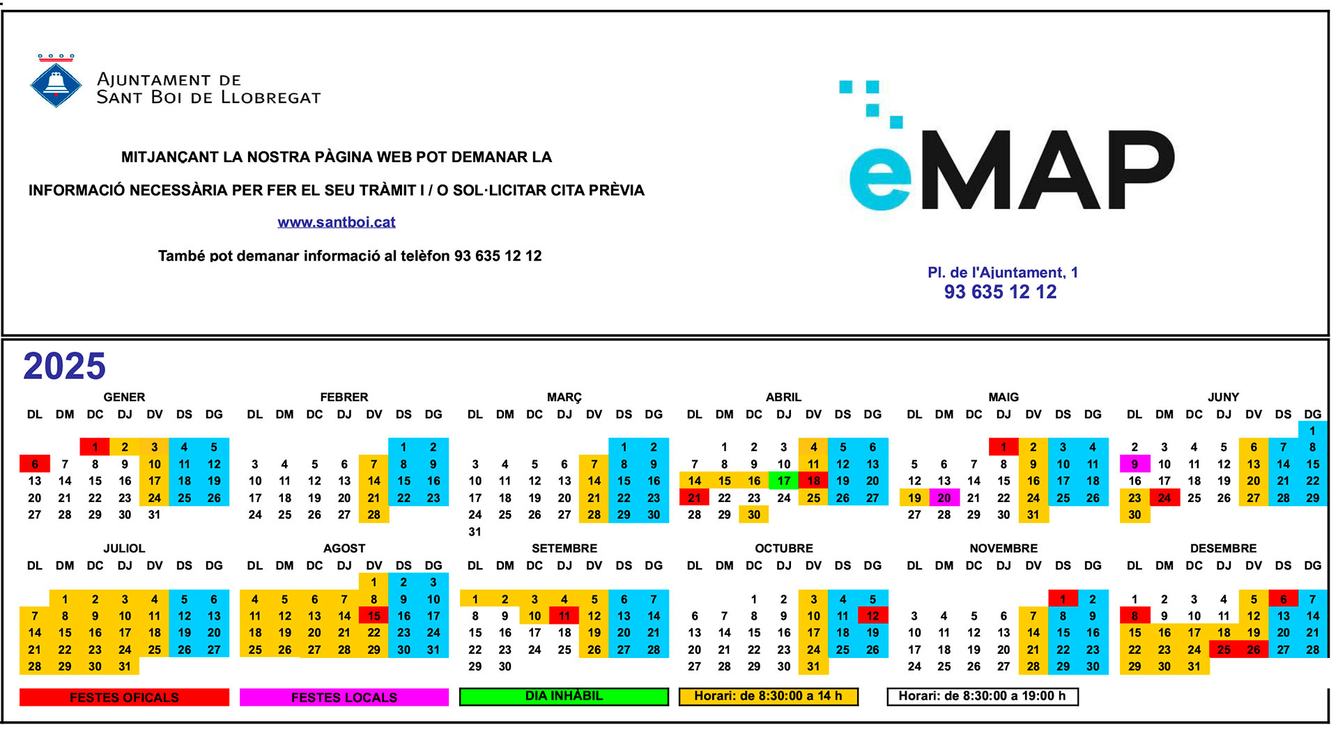 Calendari eMAP 2025