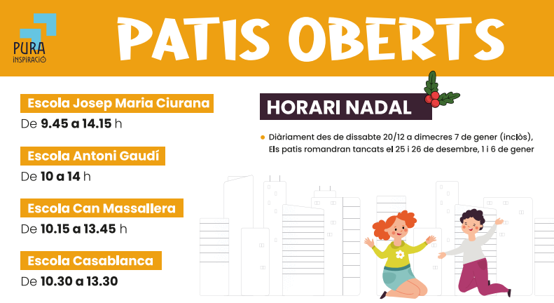 Horari dels patis oberts aquest Nadal