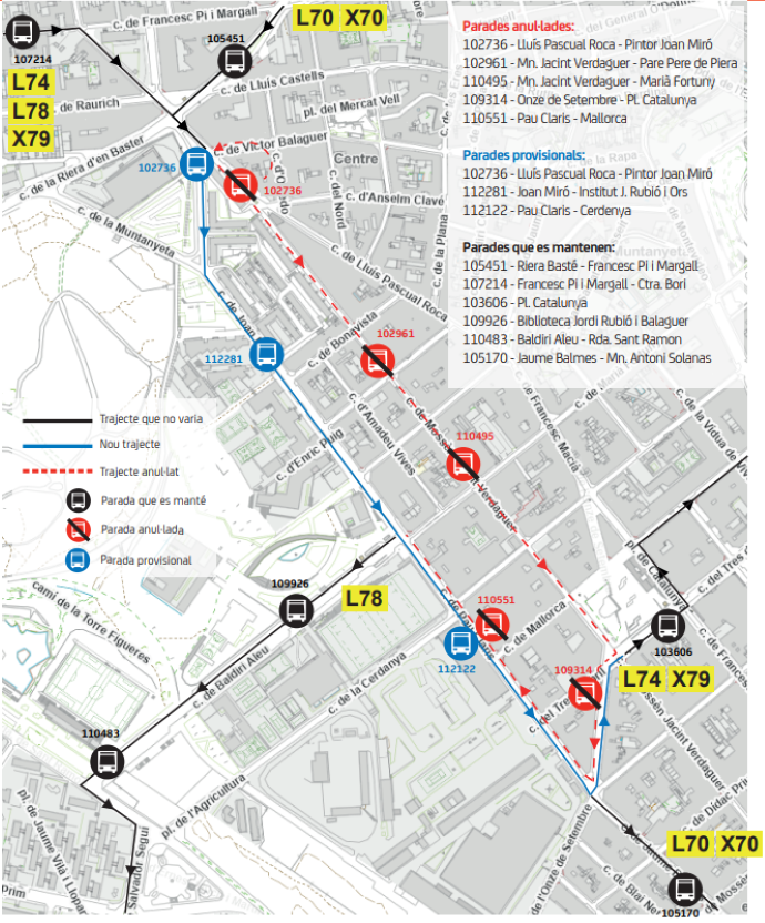 Mapa busos recorregut alternatiu jacint verdaguer