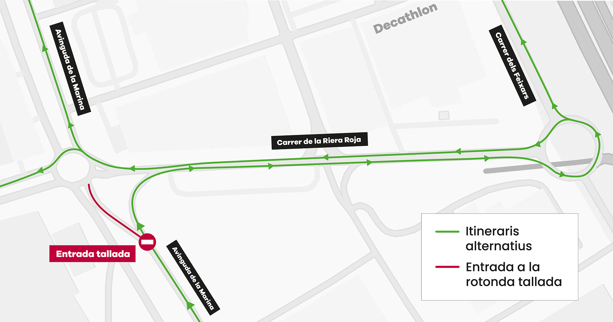 Itinerari alternatiu repavimentació Avinguda Marina