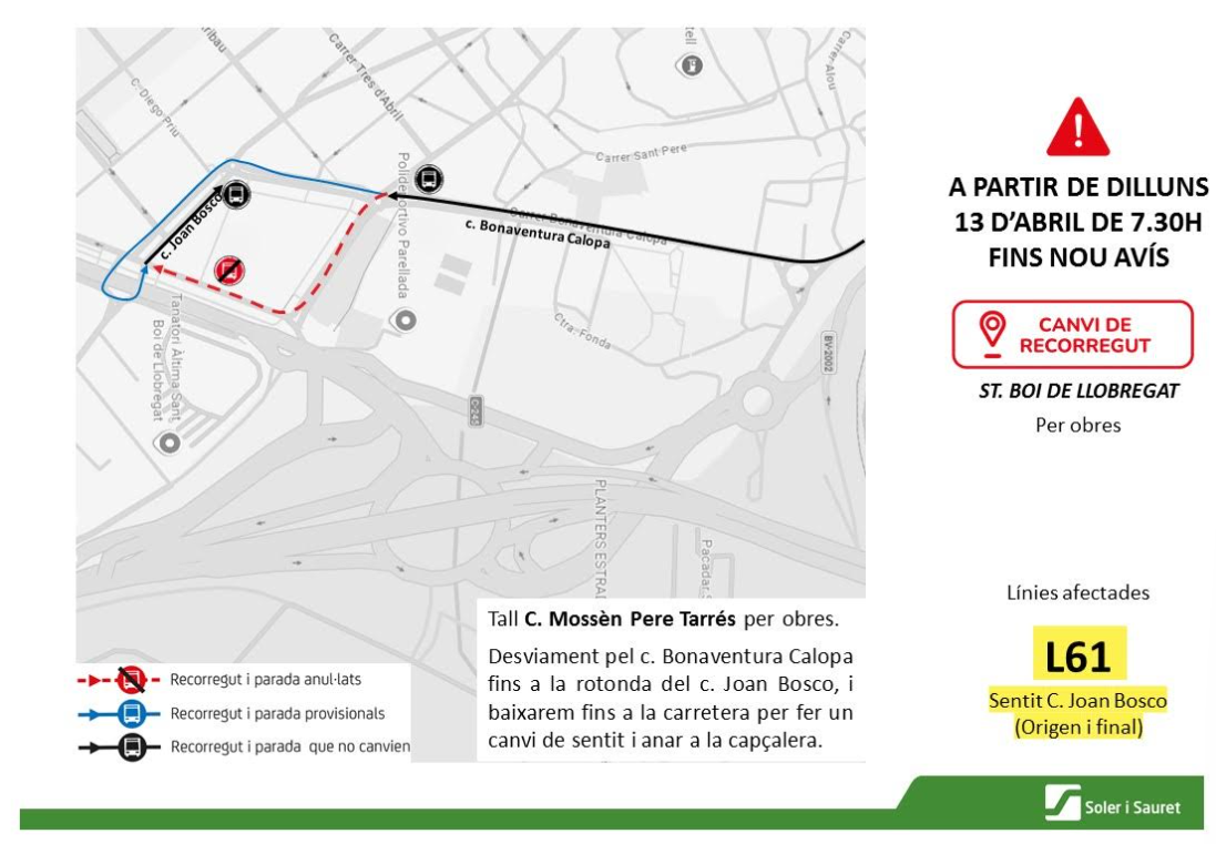 Afectació busos Parellada