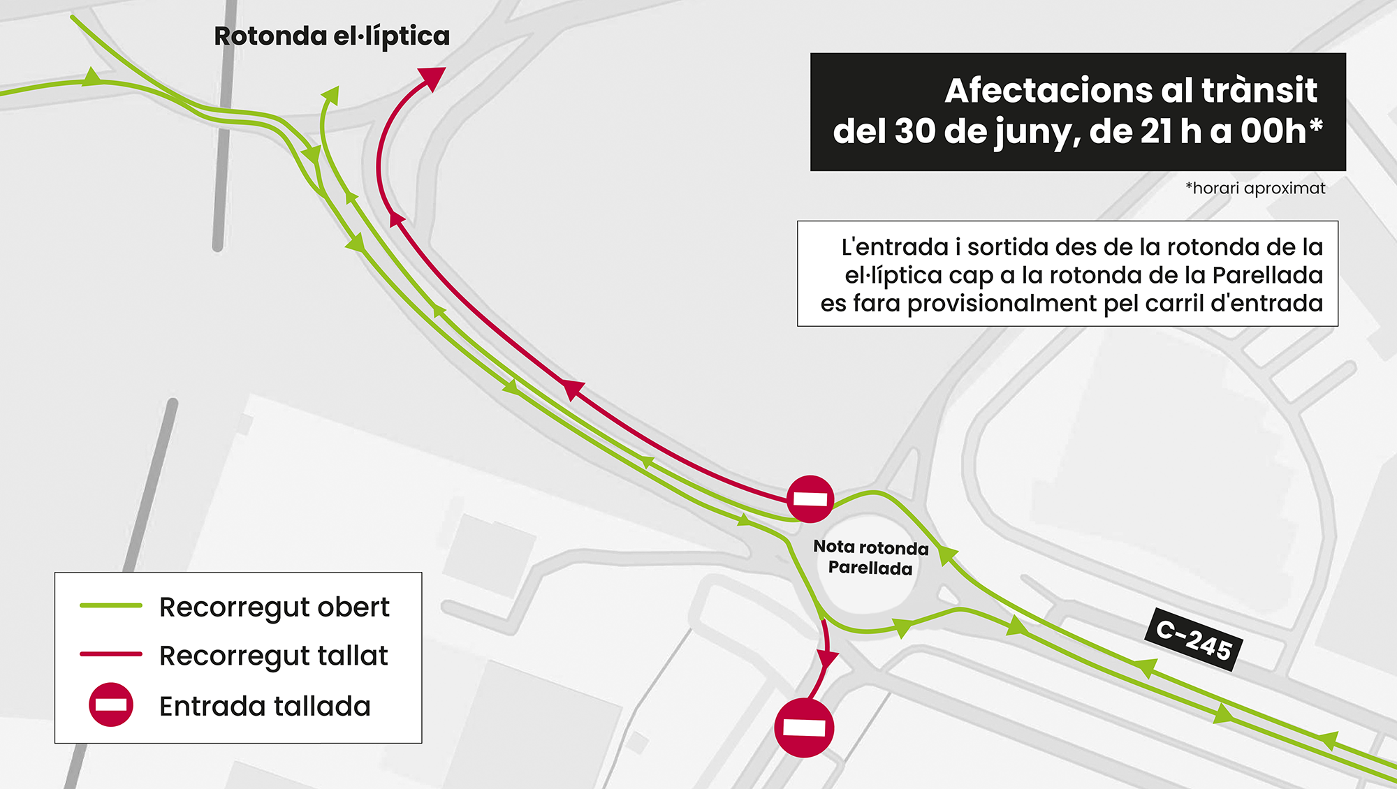 Mapa afectació nit 30 de juny de 21 h a 00 h